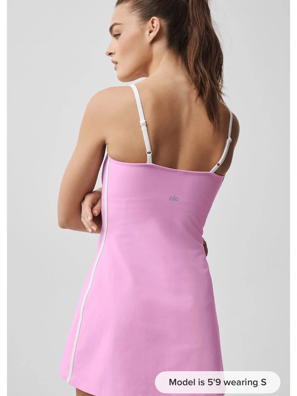 38. ALO Airbrush Streamlined Dress Pink Marshmallow